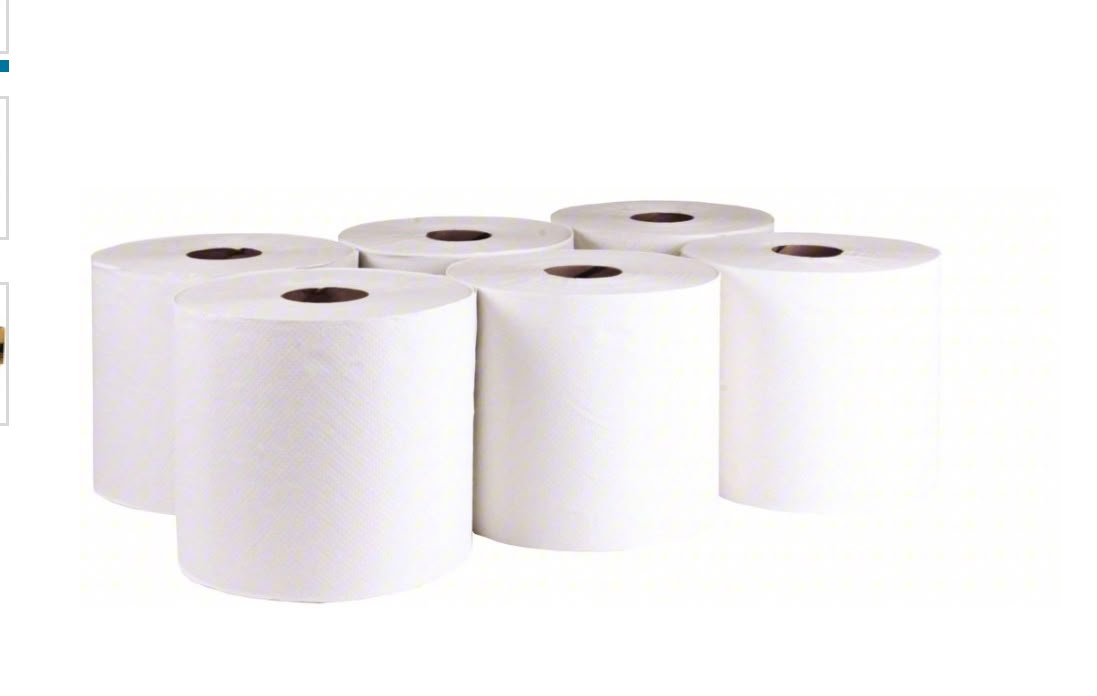 WHITE ROLL TOWEL 6/800' (CASE OF 6)