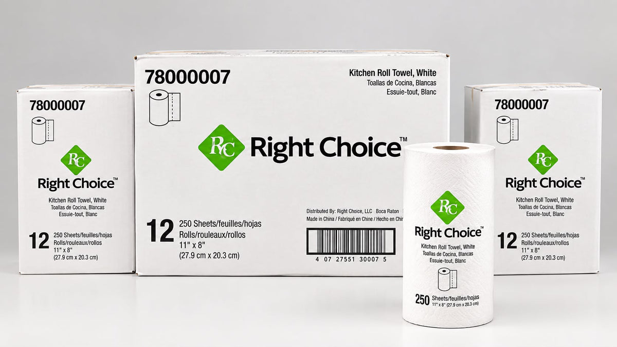 KITCHEN WHITE PAPER TOWELS 12ROLLS/250 SHEETS (CASE)