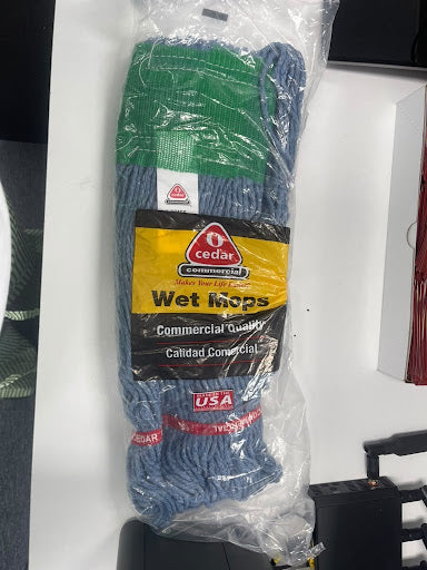 Cedar Commercial Blue Looped End Wet Mop Head